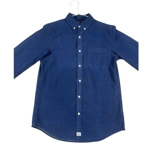 Vineyard Vines Mens Small Slim Fit Murray Shirt Blue Pindot Cotton Button Down
